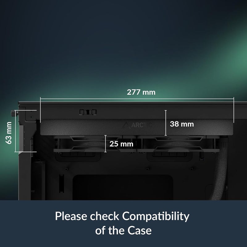 Arctic سائل فريزر III برو 240 A-RGB - مبرد CPU AIO 240 مم، تبريد مائي، مشعاع 38 مم، مضخة PWM، مروحة VRM، لـ AMD AM5/AM4، إنتل LGA1851/1700 إطار الاتصال - أسود - Image 2